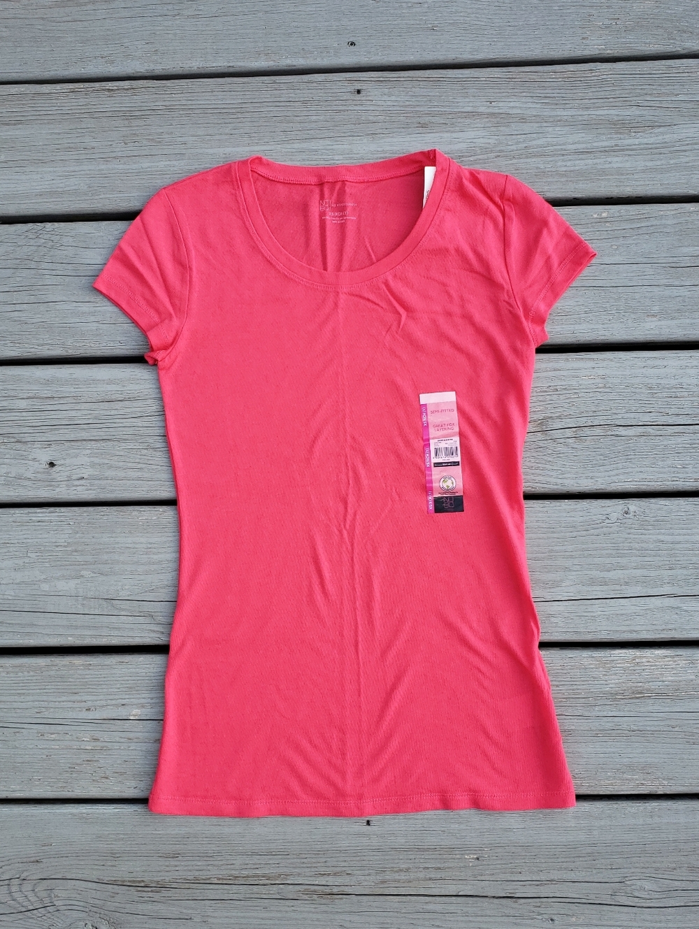 No Boundaries Pink Short Sleeve Semi-Fitted T-Shirt - X-Small